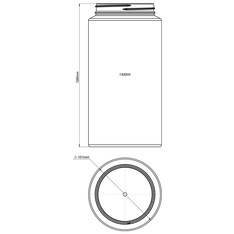 Баночка 1300 мл "АНЖЕЛІКА", горло 82/101