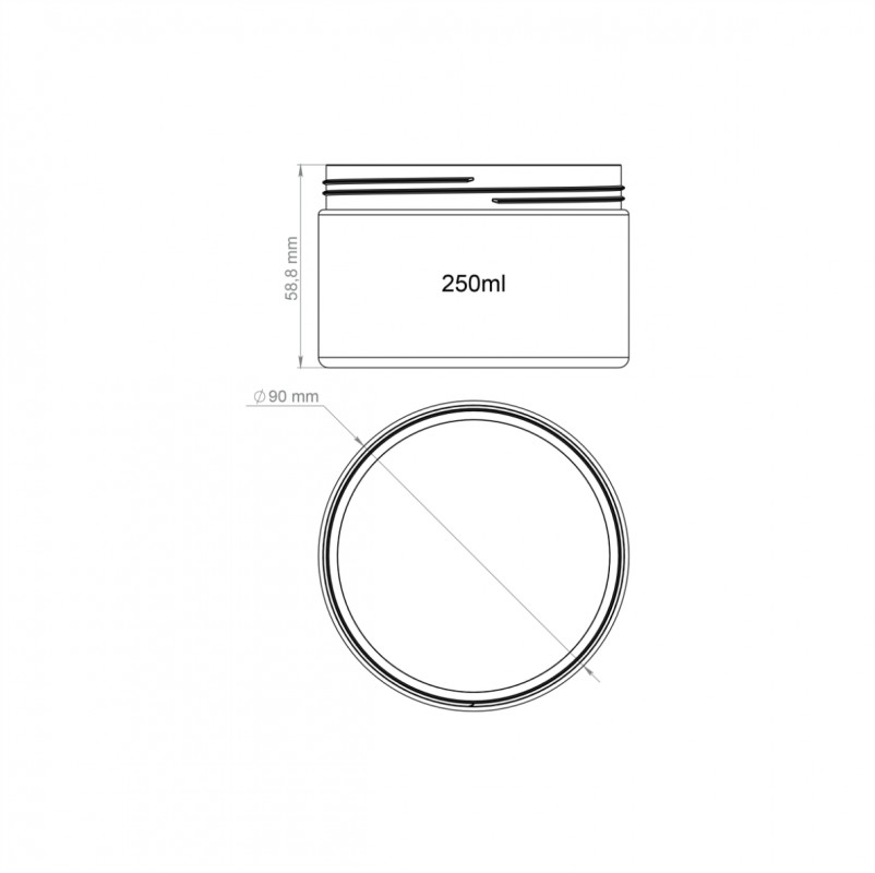 Баночка 250 мл "АНЖЕЛІКА" пластикова, біла кришка