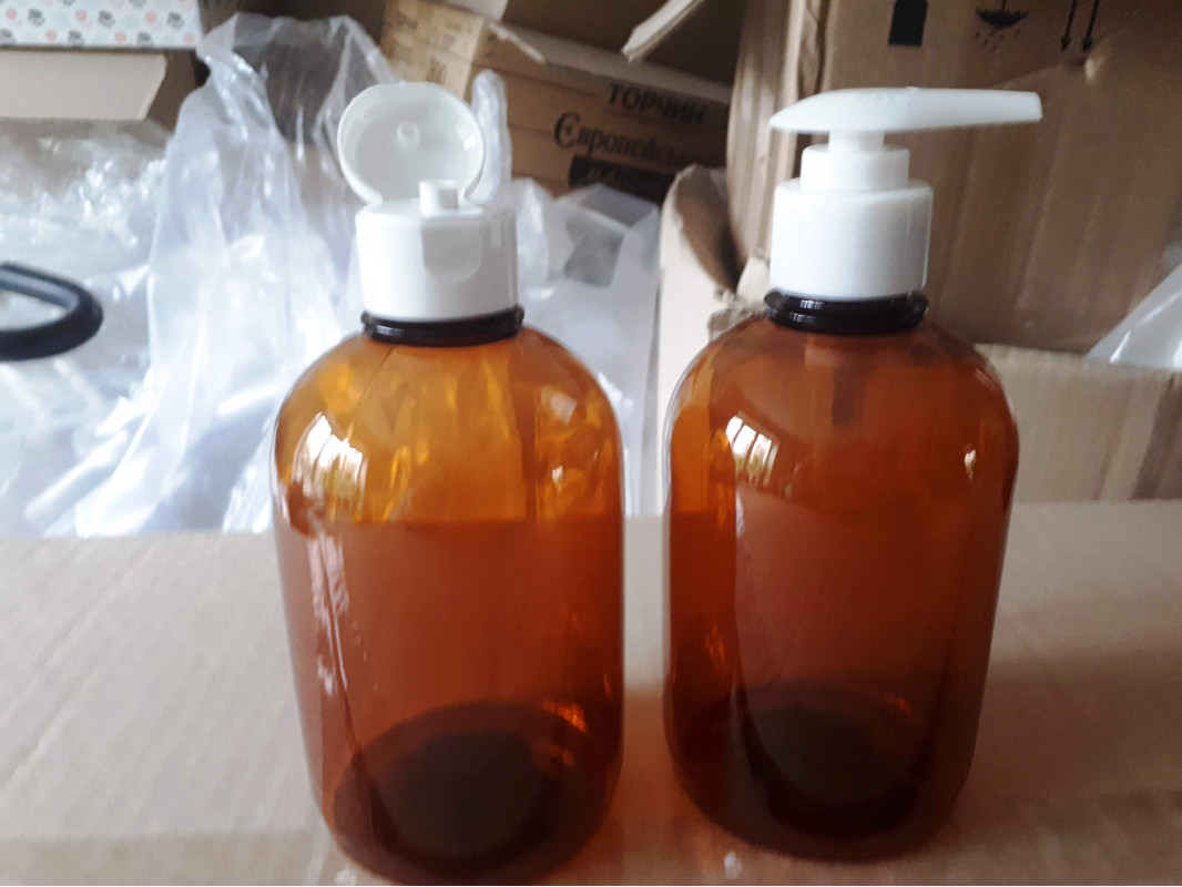 Флакон "ДАША" 460 мл, коричневий, горло 28/410