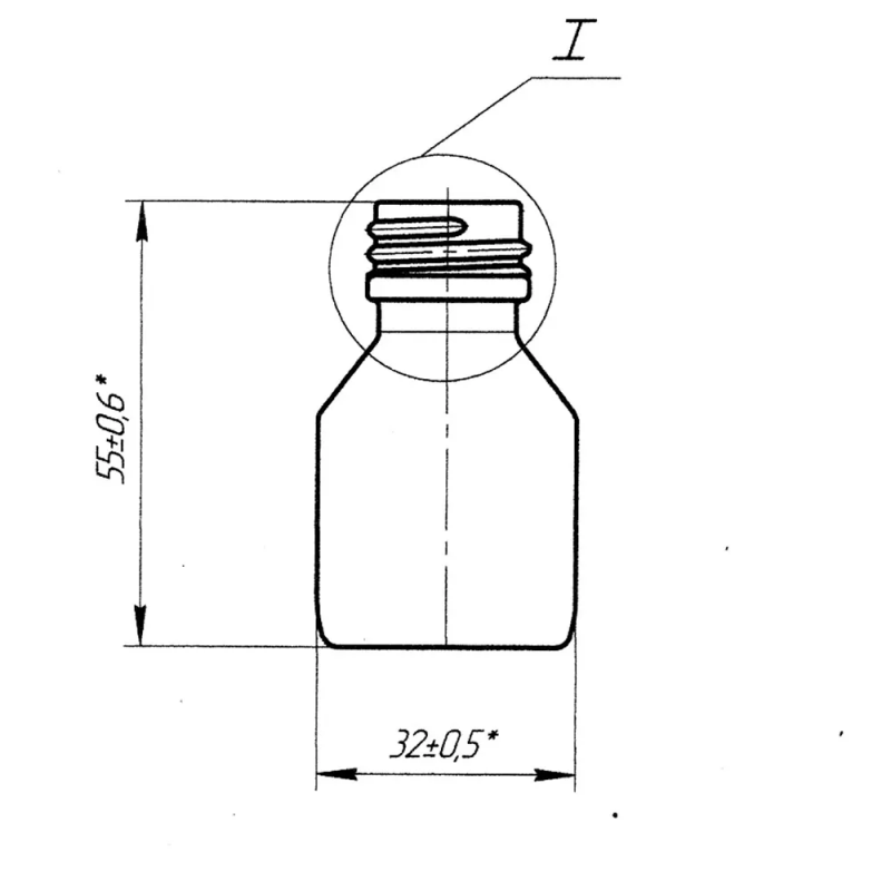 Флакон 15 мл, скляний, 20/410, коричневий