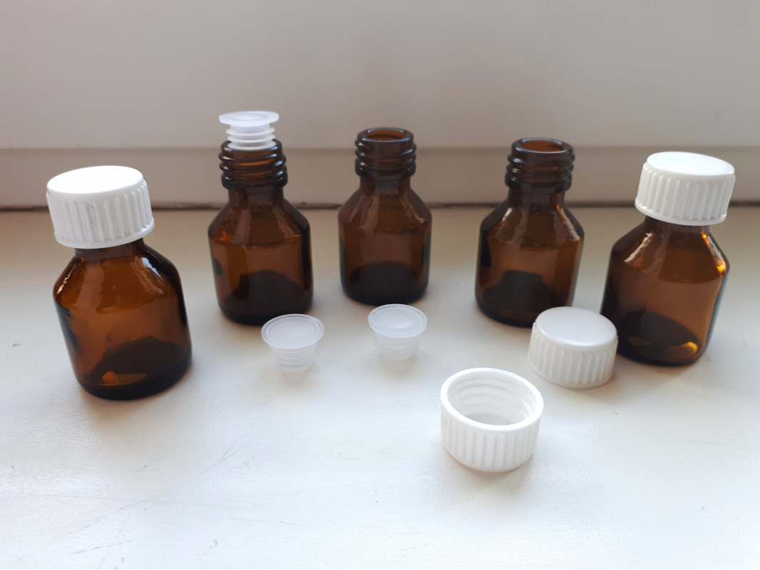 Флакон 15 мл, скляний, 20/410, коричневий