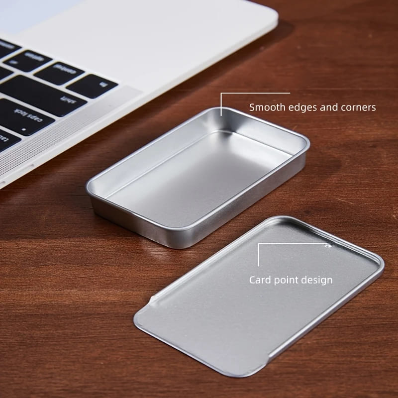 Металеві баночки зі слайд-кришками, срібні