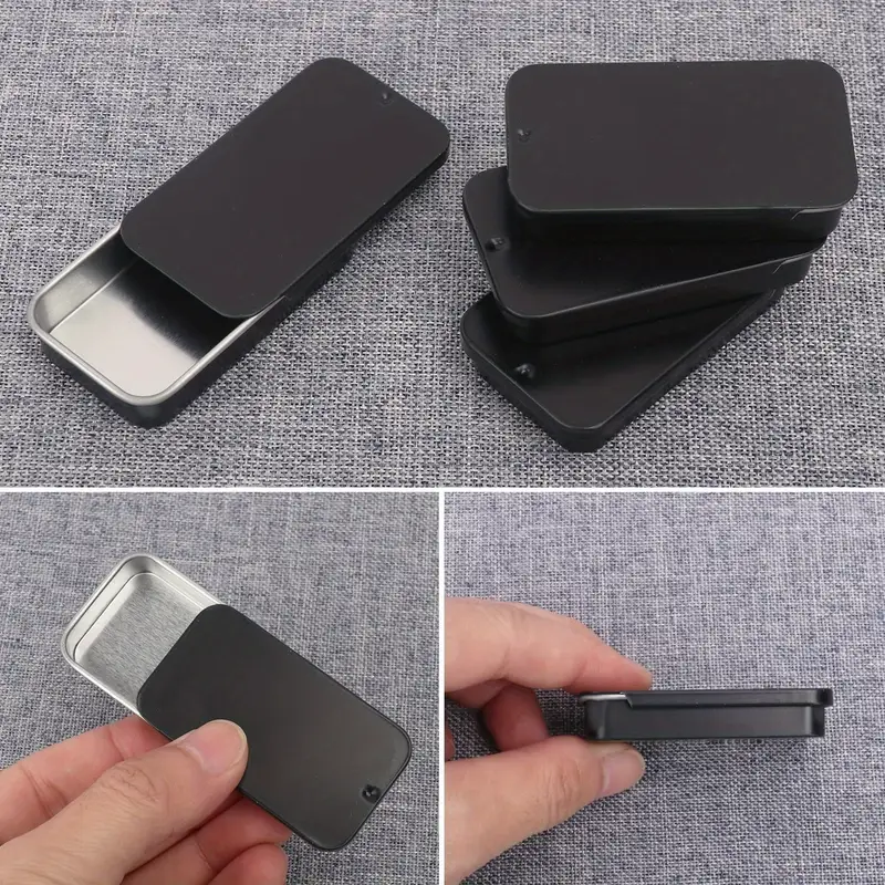 Металеві баночки зі слайд-кришками, чорні