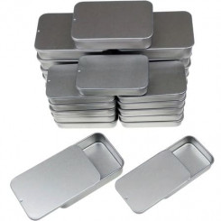 Металеві баночки зі слайд-кришками, срібні