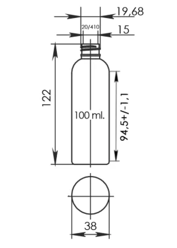 Флакон 100 мл Глорія, коричневий