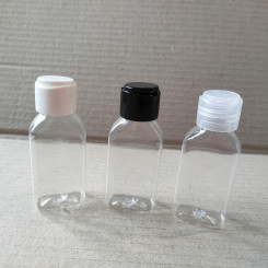 Флакон 50 мл "БАМБУК", прозорий, пластиковий, горло 24/410 с кришкою на вибір