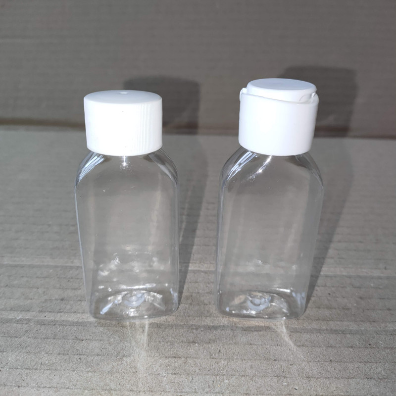 Флакон 50 мл "БАМБУК", прозорий, пластиковий, горло 24/410 с кришкою на вибір