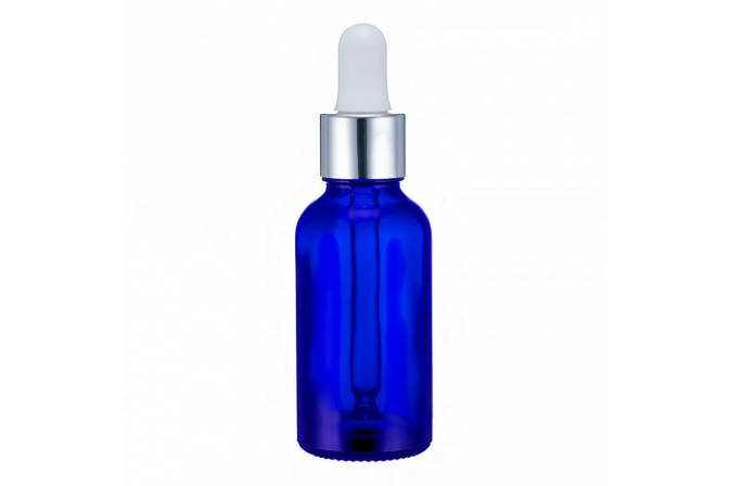 Флакон скляний 30 мл синій з піпеткою Флакон скляний 30 мл синій з піпеткою