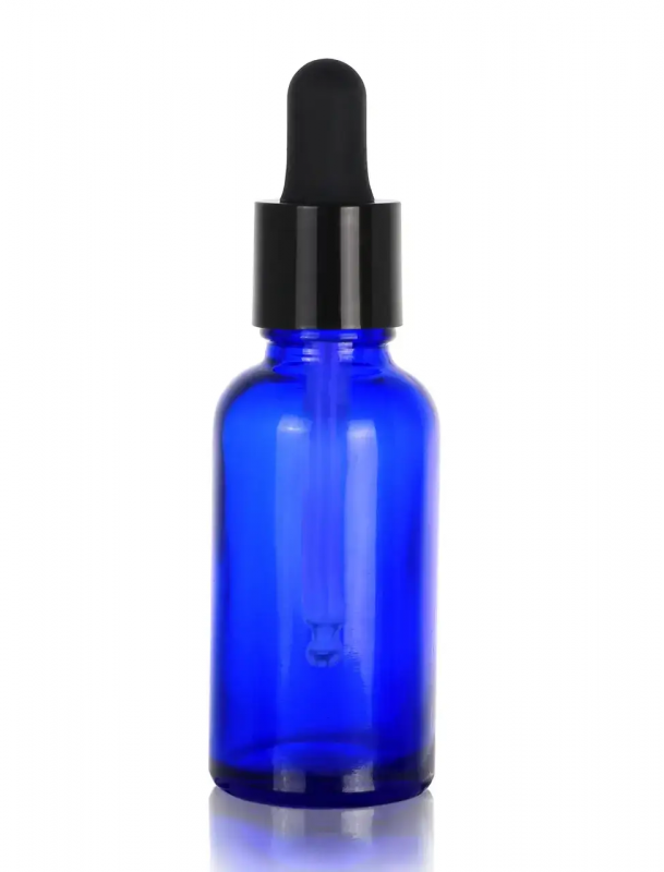Флакон скляний 30 мл синій з піпеткою