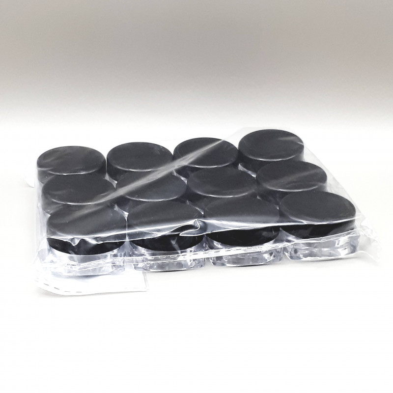 Баночка 3 мл "ДАНІЕЛЬ", квадрат, акрилова, прозора з чорною кришкою