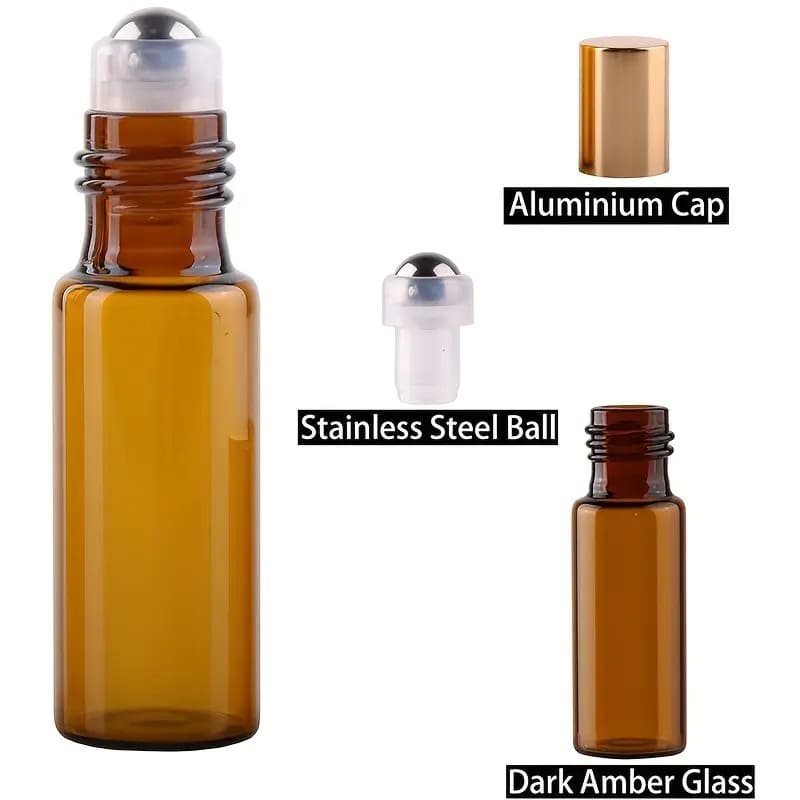 Флакон з роліком 5 мл, бурштиновий