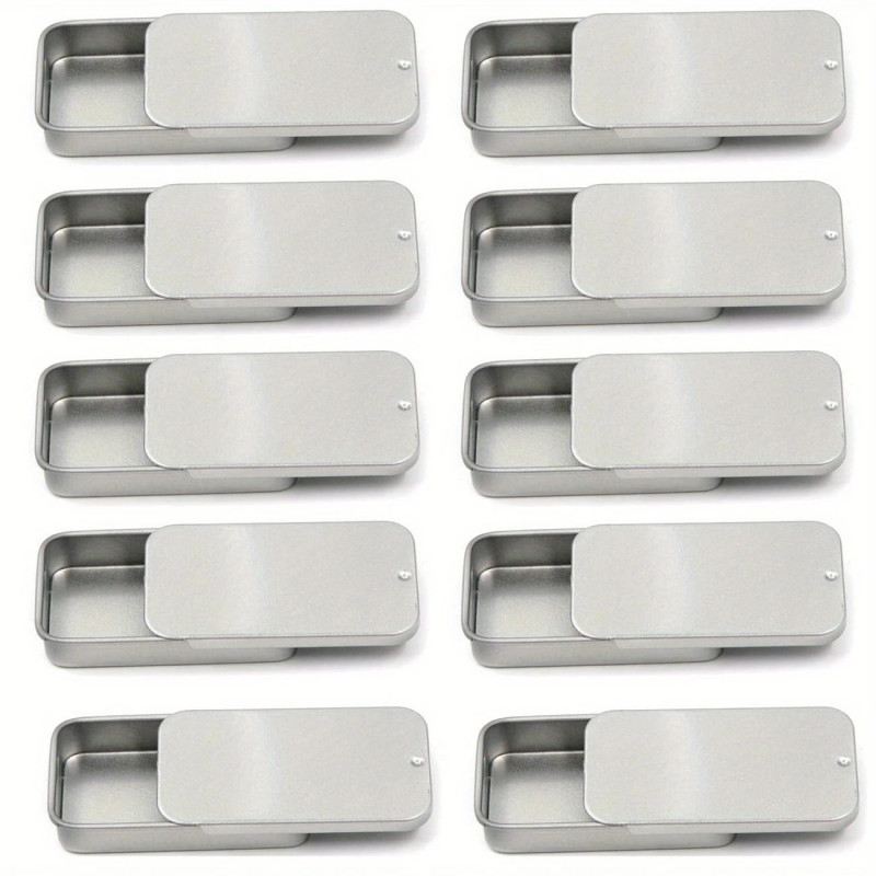 Металеві баночки зі слайд-кришками, срібні