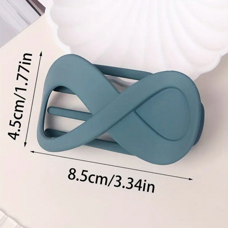 Заколка пластикова у вигляді вісімки, кольори в асортименті