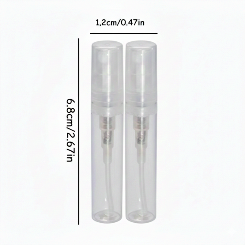 Флакон 3 мл для парфумерії з розпилювачем, пластиковий, напівпрозорий