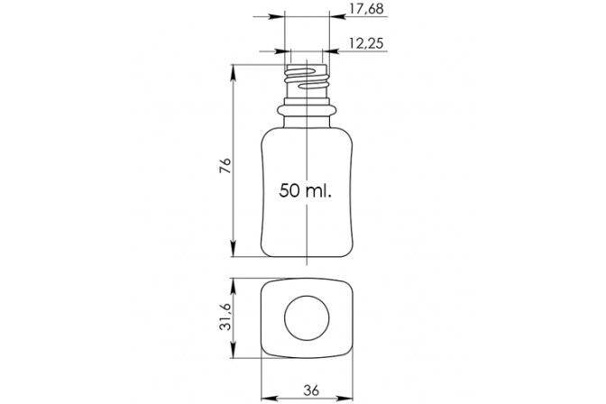 Флакон 50 мл "ОЛІВІЯ", прозорі, 18/410