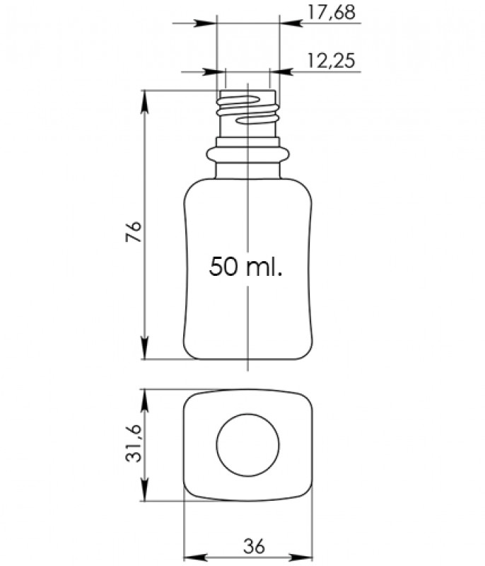 Флакон 50 мл "ОЛІВІЯ", прозорі, 18/410