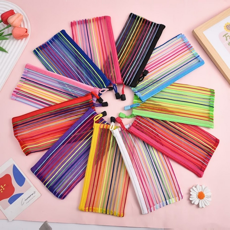 Сумочка 23 х 12 см, сітчаста синя з блискавкою, нейлон