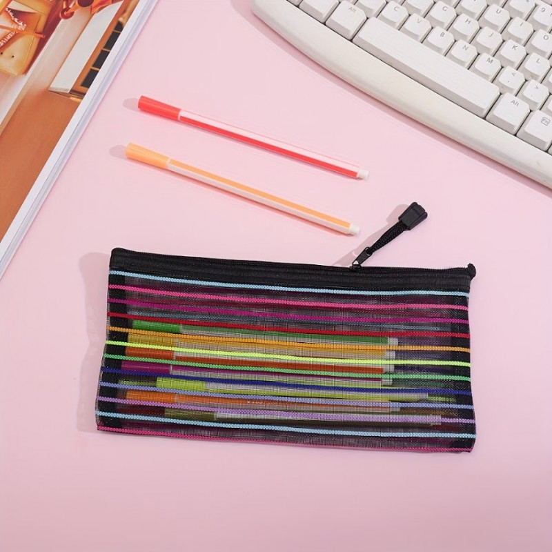 Сумочка 23 х 12 см, сітчаста рожева з блискавкою, нейлон