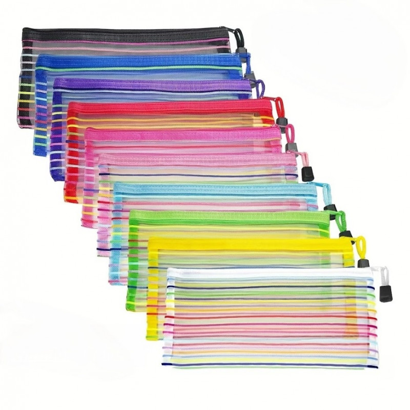 Сумочка 23 х 12 см, сітчаста синя з блискавкою, нейлон