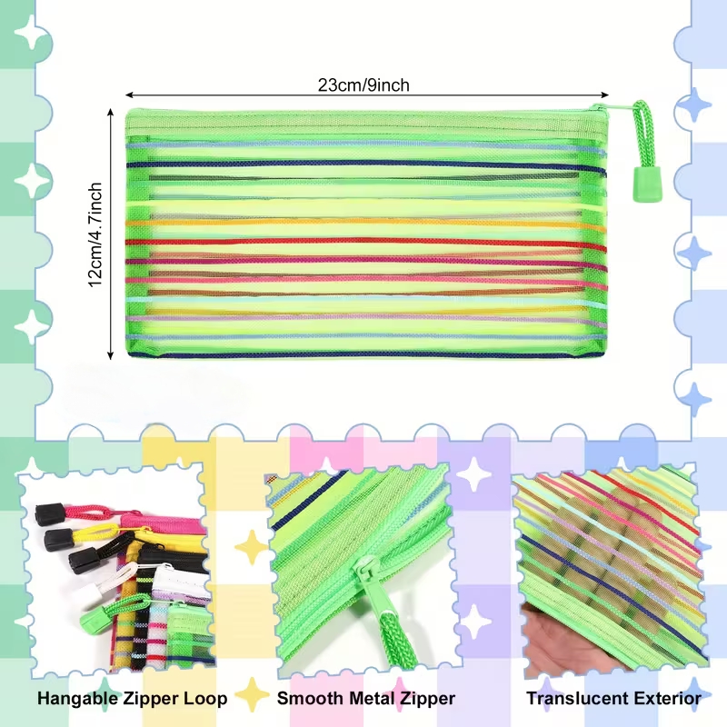 Сумочка 23 х 12 см, сітчаста лавандова з блискавкою, нейлон