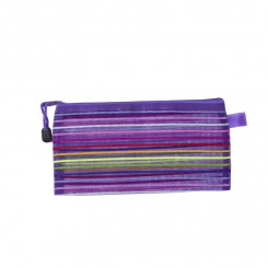 Сумочка 23 х 12 см, сітчаста лавандова з блискавкою, нейлон