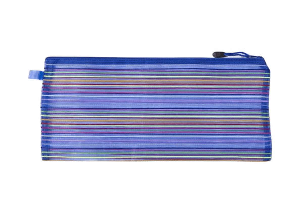 Сумочка 23 х 12 см, синя з блискавкою, ПВХ