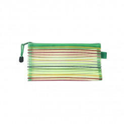 Сумочка 23 х 12 см, сітчаста зелена з блискавкою, нейлон