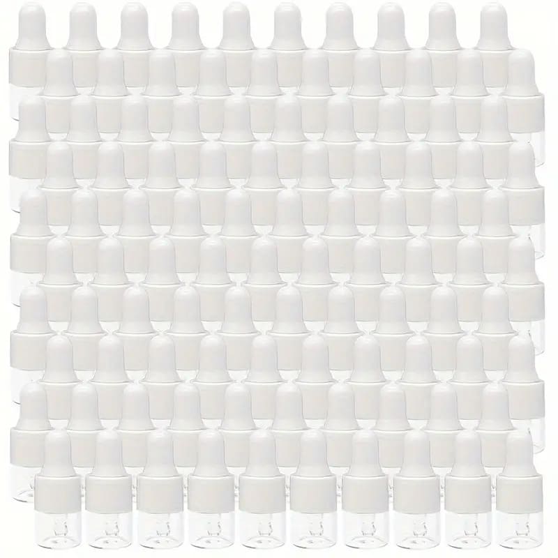 Флакон скляний 1 мл, прозорий із білою піпеткою