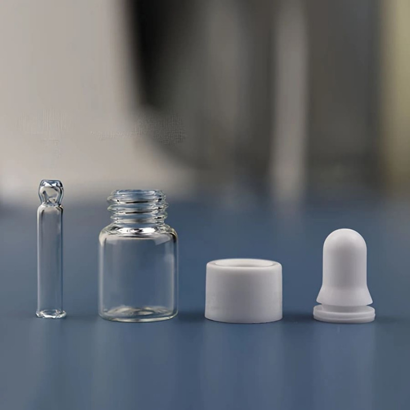 Флакон скляний 1 мл, прозорий із білою піпеткою