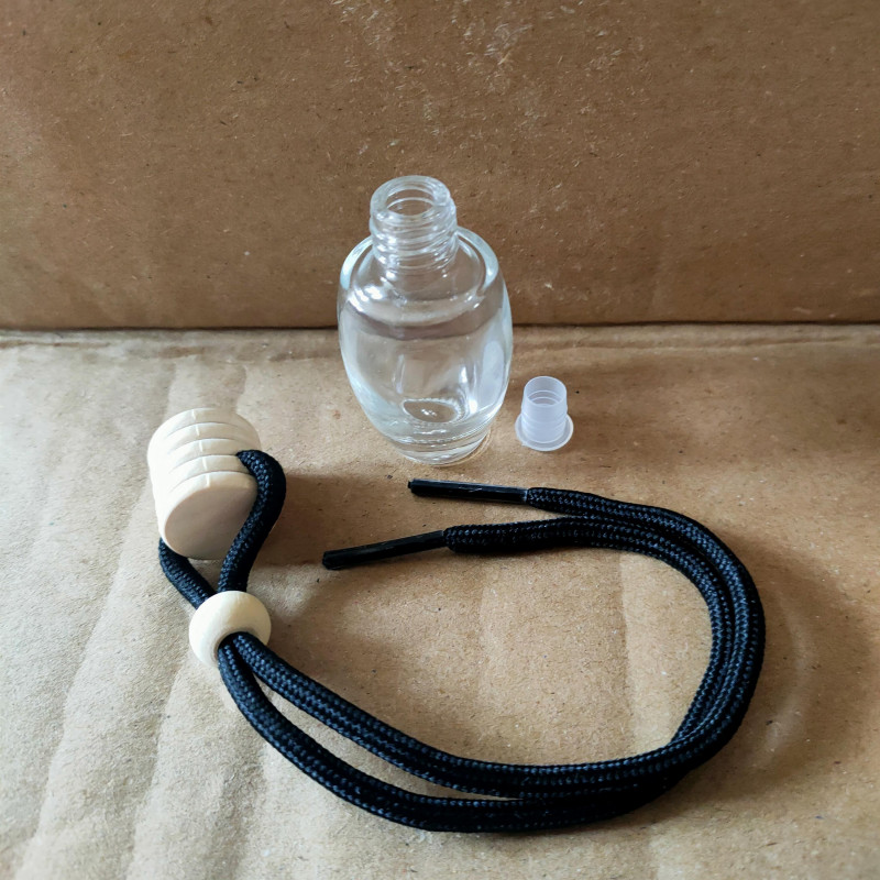 Автофлакон 10 мл, скло, з кришкою та шнурком