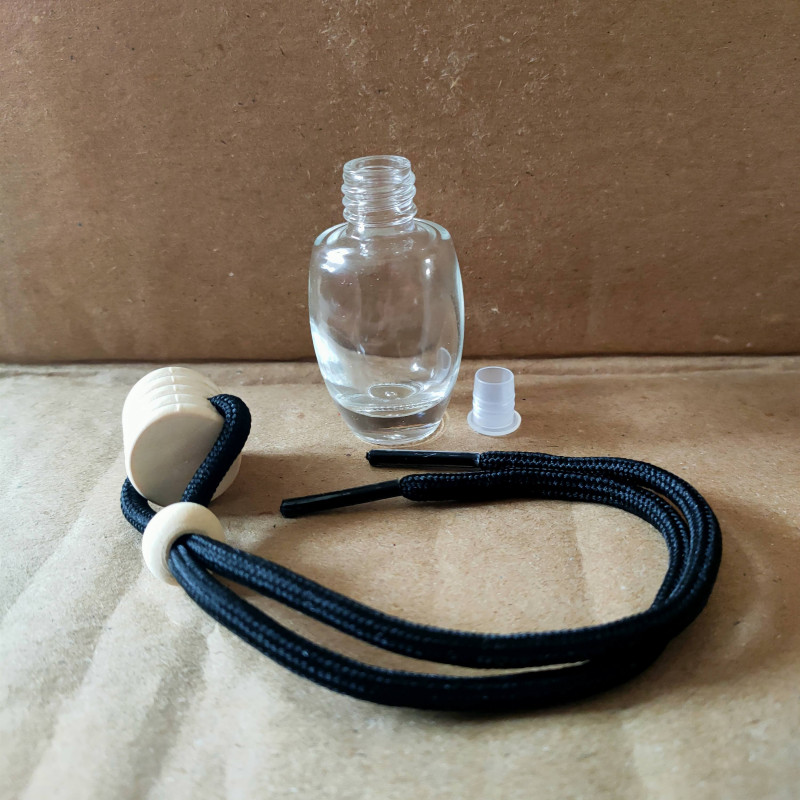 Автофлакон 10 мл, скло, з кришкою та шнурком