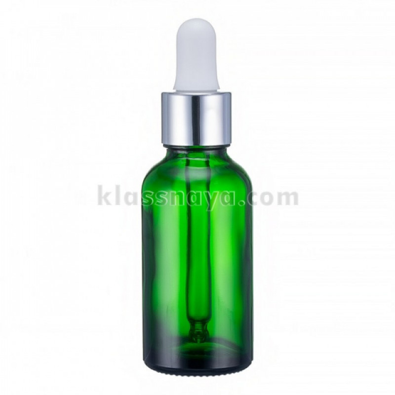 Флакон скляний зелений 30 мл з піпеткою