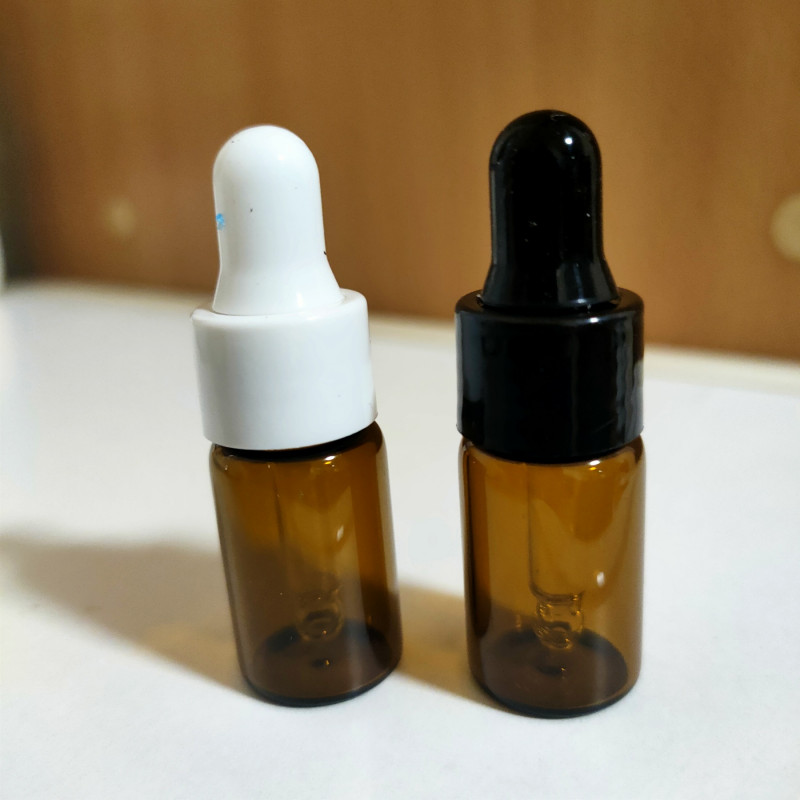 Флакон скляний 3 мл коричневий з чорною піпеткою