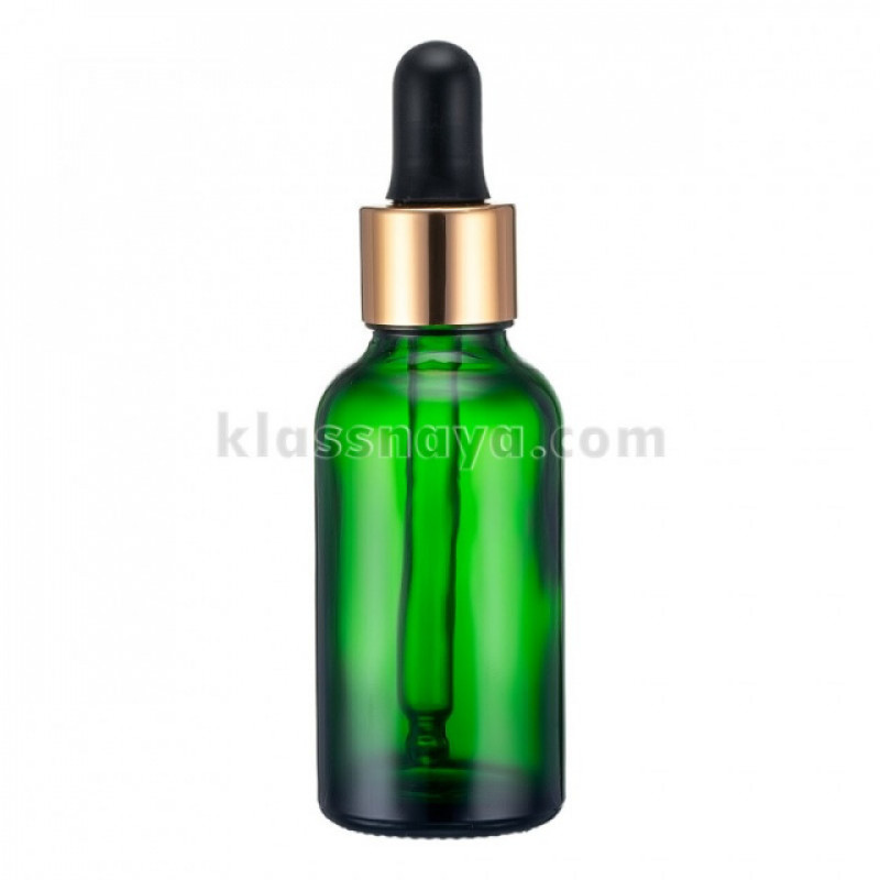 Флакон скляний зелений 30 мл з піпеткою