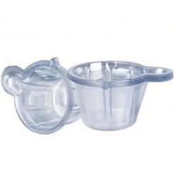 Судочки 40 мл, маленькі пластикові з носиком та ручкою