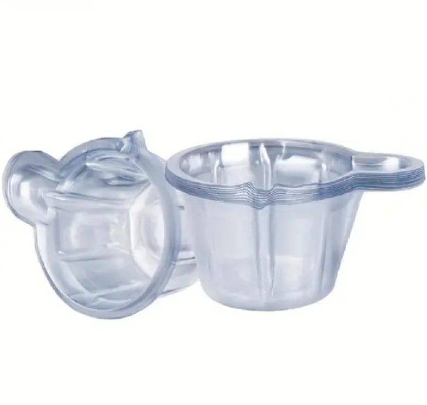 Судочки 40 мл, маленькі пластикові з носиком та ручкою